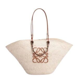 ANAGRAM LARGE BASKET STRAW TOTE BAG