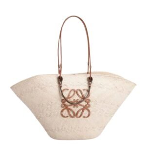 ANAGRAM LARGE BASKET STRAW TOTE BAG
