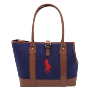 LEATHER AND CANVAS DOG TOTE