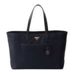 PRADA RE EDITION 1978 LARGE RE NYLON AND SAFFIANO LEATHER TOTE BAG