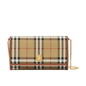 CHECK CHAIN STRAP WALLET