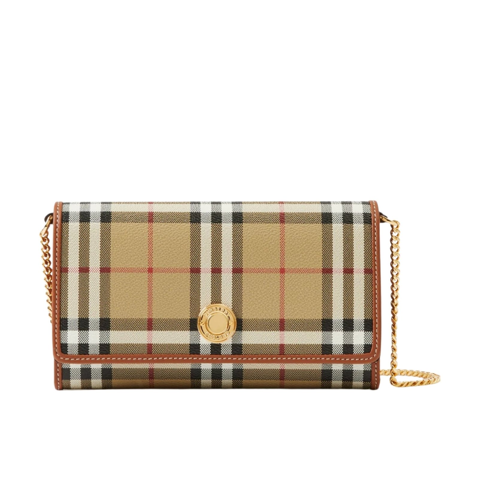 CHECK CHAIN STRAP WALLET