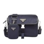 PRADA RE NYLON AND SAFFIANO LEATHER SHOULDER BAG