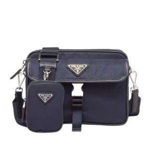 PRADA RE NYLON AND SAFFIANO LEATHER SHOULDER BAG