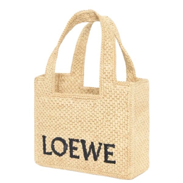 MINI LOEWE FONT TOTE IN RAFFIA - Image 2