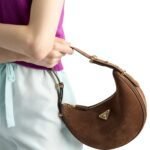 PRADA ARQUE SUEDE SHOULDER BAG