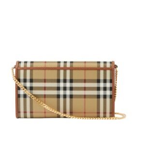 CHECK CHAIN STRAP WALLET