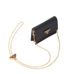 SAFFIANO LEATHER CARD HOLDER WITH SHOULDER STRAP