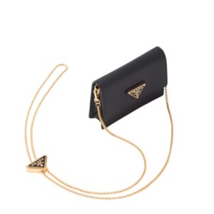 SAFFIANO LEATHER CARD HOLDER WITH SHOULDER STRAP