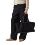 IDAHO XL LEATHER TRIMMED CANVAS TOTE BAG