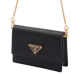 SAFFIANO LEATHER CARD HOLDER WITH SHOULDER STRAP