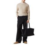 IDAHO XL LEATHER TRIMMED CANVAS TOTE BAG