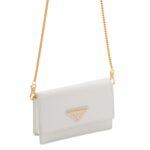 SAFFIANO LEATHER CARD HOLDER WITH SHOULDER STRAP