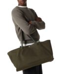 IDAHO XL LEATHER TRIMMED CANVAS TOTE BAG