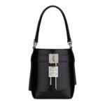 MICRO SHARK LOCK BUCKET BAG IN BOX LEATHER