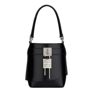 MICRO SHARK LOCK BUCKET BAG IN BOX LEATHER