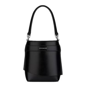 MICRO SHARK LOCK BUCKET BAG IN BOX LEATHER