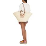 ANAGRAM LARGE BASKET STRAW TOTE BAG