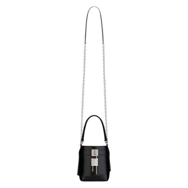 MICRO SHARK LOCK BUCKET BAG IN BOX LEATHER