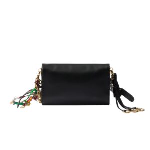 PRADA SOFT SOUND SMALL LEATHER SHOULDER BAG WITH CHARMS