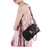 PRADA SOFT SOUND SMALL LEATHER SHOULDER BAG WITH CHARMS