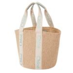 LARGE WOODY BASKET IN NATURAL FIBERS