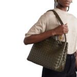 ANDIAMO LARGE EMBELLISHED INTRECCIATO LEATHER TOTE
