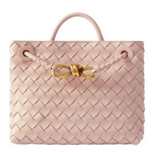 ANDIAMO SMALL INTRECCIATO LEATHER TOTE