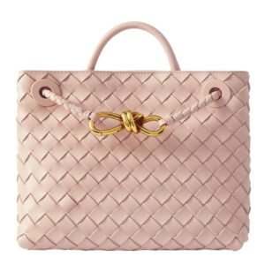 ANDIAMO SMALL INTRECCIATO LEATHER TOTE