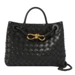 ANDIAMO SMALL INTRECCIATO LEATHER TOTE