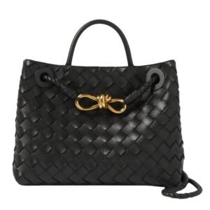 ANDIAMO SMALL INTRECCIATO LEATHER TOTE