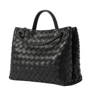 ANDIAMO SMALL INTRECCIATO LEATHER TOTE