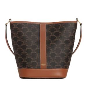 SMALL BUCKET IN TRIOMPHE CANVAS AND CALFSKIN