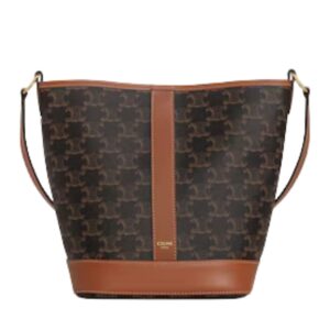 SMALL BUCKET IN TRIOMPHE CANVAS AND CALFSKIN