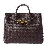 ANDIAMO SMALL INTRECCIATO LEATHER TOTE