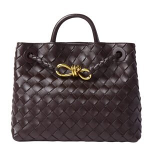 ANDIAMO SMALL INTRECCIATO LEATHER TOTE