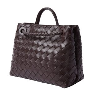 ANDIAMO SMALL INTRECCIATO LEATHER TOTE