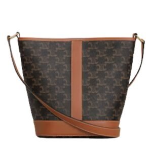 SMALL BUCKET IN TRIOMPHE CANVAS AND CALFSKIN