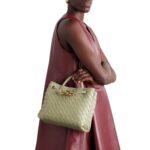 ANDIAMO SMALL INTRECCIATO LEATHER TOTE