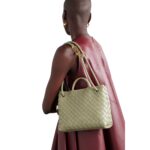 ANDIAMO SMALL INTRECCIATO LEATHER TOTE