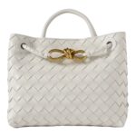 ANDIAMO SMALL INTRECCIATO LEATHER TOTE