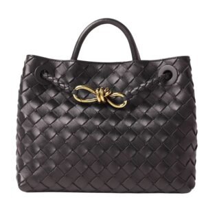 ANDIAMO SMALL INTRECCIATO LEATHER TOTE