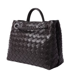 ANDIAMO SMALL INTRECCIATO LEATHER TOTE