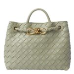 ANDIAMO SMALL INTRECCIATO LEATHER TOTE