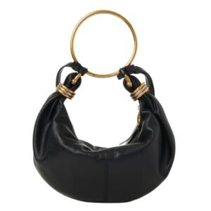 SMALL BRACELET HOBO BAG IN GRAINED LEATHER