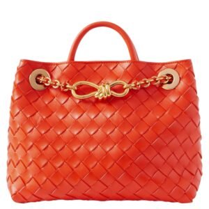 ANDIAMO SMALL INTRECCIATO LEATHER TOTE