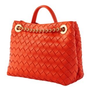ANDIAMO SMALL INTRECCIATO LEATHER TOTE