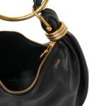 SMALL BRACELET HOBO BAG IN GRAINED LEATHER