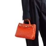 ANDIAMO SMALL INTRECCIATO LEATHER TOTE