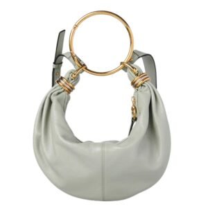 SMALL BRACELET HOBO BAG IN GRAINED LEATHER